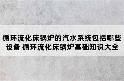 循环流化床锅炉的汽水系统包括哪些设备 循环流化床锅炉基础知识大全